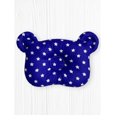 Подушка для новорожденного "Мишка" Звезды на Синем